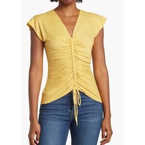 Max Studio Center Shirred Short Sleeve T-Shirt - Small‎